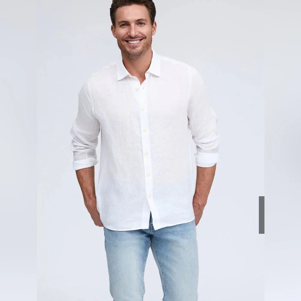 Raffi Crisp White 100% linen Long Sleeve Shirt. Excellent condition;) - Picture 1 of 13